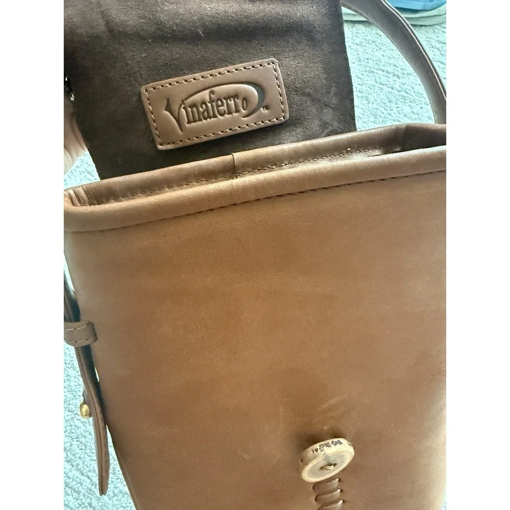 Vinaferro Genuine Leather Wine Carrier Double Brown Insulated Opener NWT Luxury
